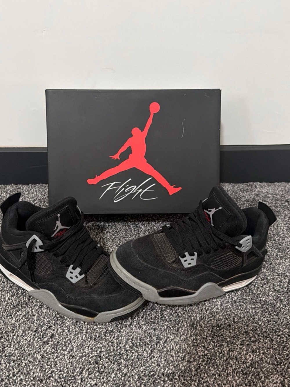 Air Jordan 4 Retro “black canvas” women’s 6.5 or kids 5y